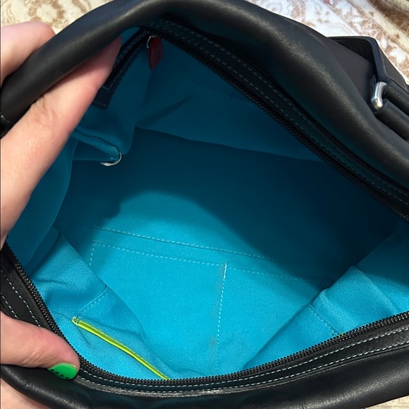 MyWalit Vintage Black and Purple Leather Bag - Picture 12 of 15